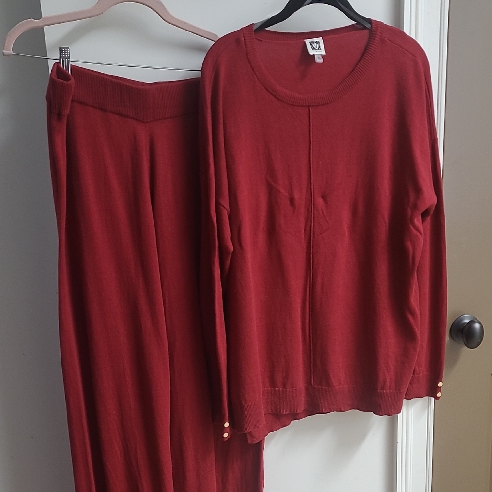 Anne Klein Red Pant Set